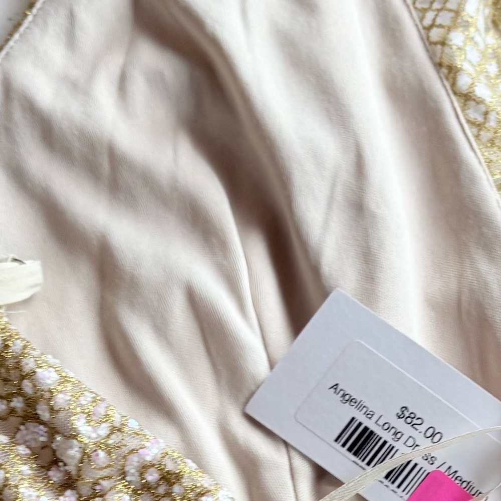 NWT Luxxel Gold Sequin Formal Dress. Size Medium. - Picture 12 of 13